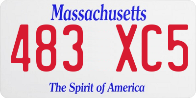MA license plate 483XC5