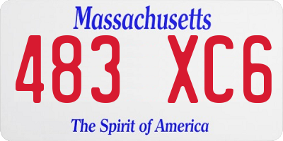 MA license plate 483XC6
