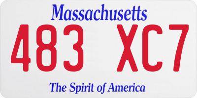 MA license plate 483XC7