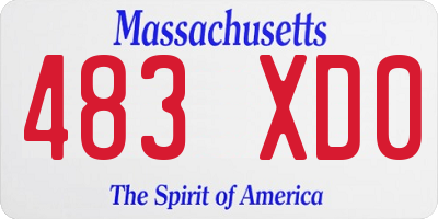 MA license plate 483XD0