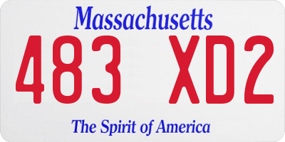 MA license plate 483XD2
