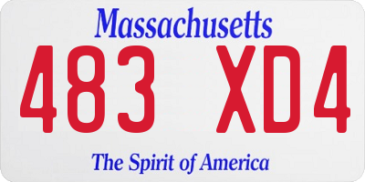 MA license plate 483XD4