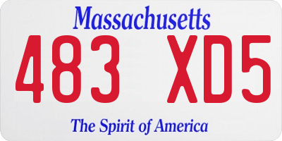 MA license plate 483XD5