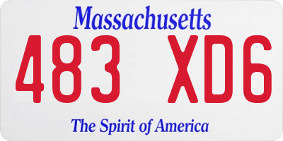 MA license plate 483XD6