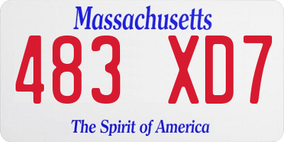 MA license plate 483XD7