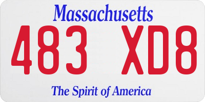 MA license plate 483XD8