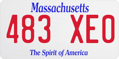 MA license plate 483XE0