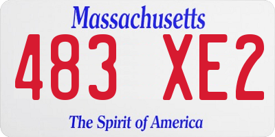 MA license plate 483XE2