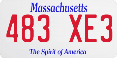 MA license plate 483XE3