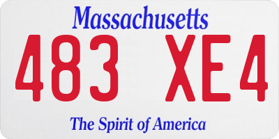 MA license plate 483XE4