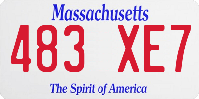 MA license plate 483XE7