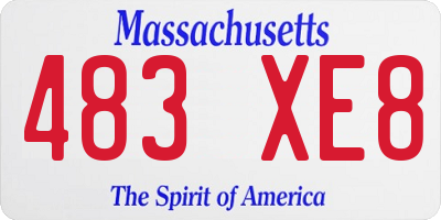 MA license plate 483XE8