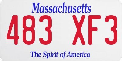 MA license plate 483XF3