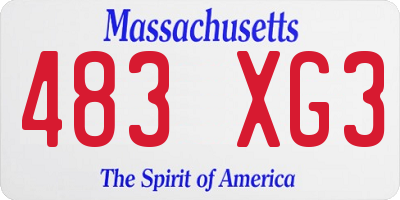MA license plate 483XG3