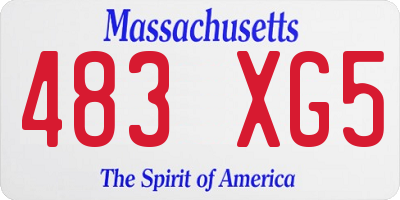 MA license plate 483XG5