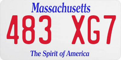 MA license plate 483XG7