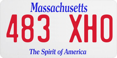 MA license plate 483XH0