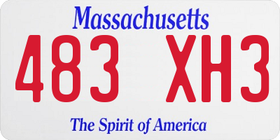 MA license plate 483XH3