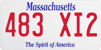 MA license plate 483XI2