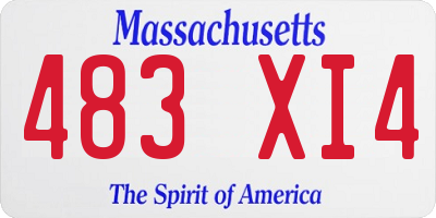 MA license plate 483XI4
