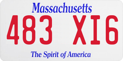 MA license plate 483XI6