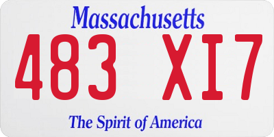 MA license plate 483XI7