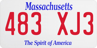 MA license plate 483XJ3