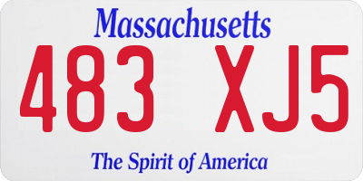 MA license plate 483XJ5