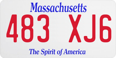 MA license plate 483XJ6