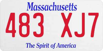 MA license plate 483XJ7