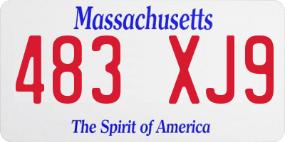 MA license plate 483XJ9