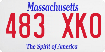 MA license plate 483XK0