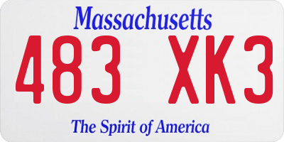 MA license plate 483XK3