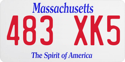 MA license plate 483XK5