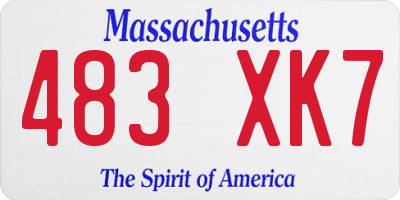 MA license plate 483XK7