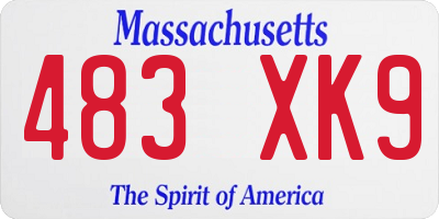 MA license plate 483XK9
