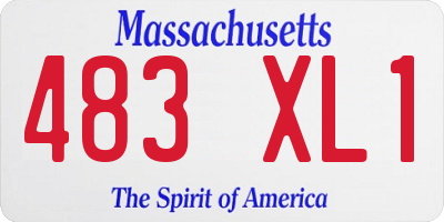 MA license plate 483XL1