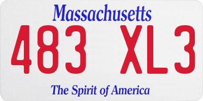 MA license plate 483XL3