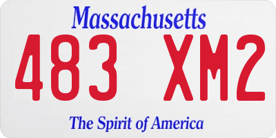 MA license plate 483XM2