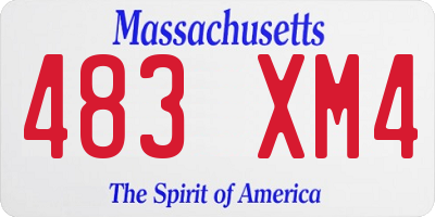 MA license plate 483XM4