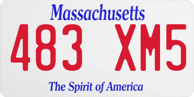 MA license plate 483XM5
