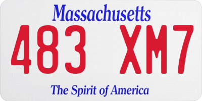MA license plate 483XM7