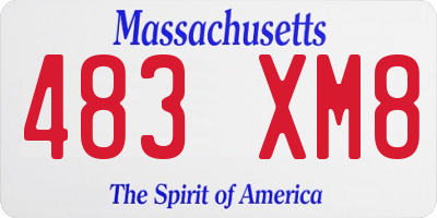 MA license plate 483XM8
