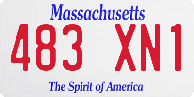 MA license plate 483XN1