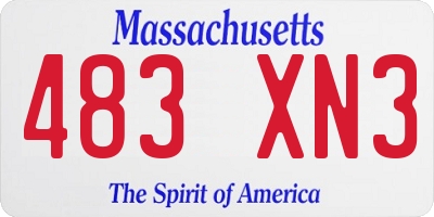 MA license plate 483XN3