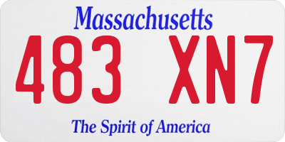 MA license plate 483XN7