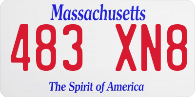 MA license plate 483XN8