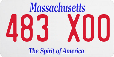 MA license plate 483XO0