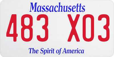 MA license plate 483XO3