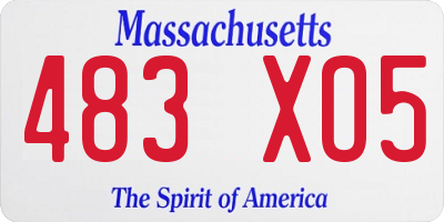 MA license plate 483XO5